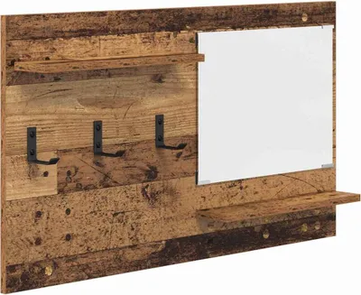 Image de Porte-manteau mural avec étagère Bois ancien 90 x 10 x 50 cm