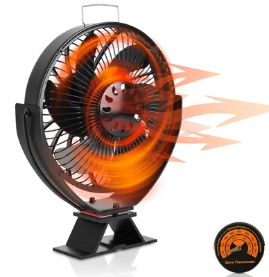Obrázok produktu pre Eikuavons 6-krídlový ventilátor do krbu, ventilátor pre krbové pece, fúkač, ventilátor, bezdrôtový ventilátor pre drevené pece, ventilátor do krbu pre drevené pece, s ochrannou mriežkou