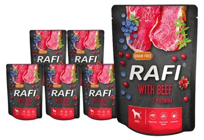 Zdjęcie produktu dla Rafi z Wołowiną Żurawiną i Borówką 10x300g Mokra Karma Dla Psów Dorosłych