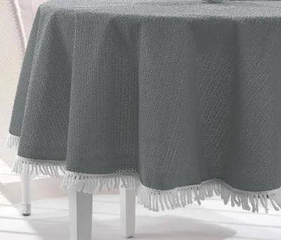 Produktbild von Garten Balkon Terrasse Camping Tischdecke, Eckig Rund Oval, Größe und, Farbe und Größe wählbar,130x130cm,Grau