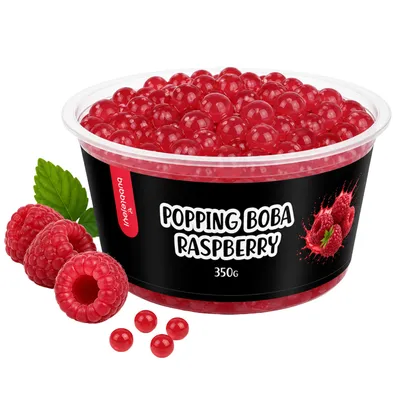 Produktbild von BubbleJoy Popping Boba Himbeere 350 g Fruchtperlen für Bubble Tea
