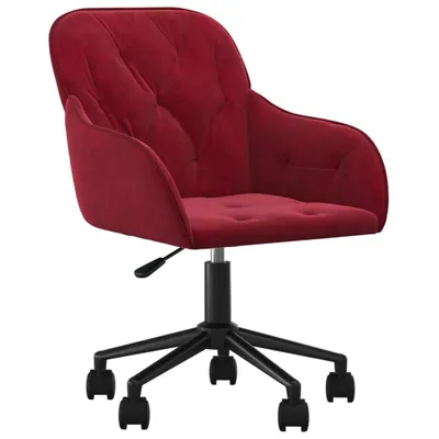 Immagine prodotto di vidaXL Sedia da ufficio girevole in velluto rosso vino