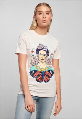 Image de T-shirt pour femmes Mr. Tee, modèle "Frida Kahlo Butterfly", couleur rose marshmallow, taille L