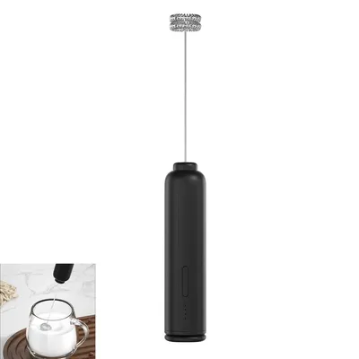 Produktbild von Kabelloser Milchaufschäumer mit Edelstahl Rührköpfen, 3 Geschwindigkeitsstufen, USB Aufladung,Handmixer für cremige Milchaufschäumung