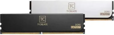 Two RAM sticks, one black and one white, are shown against a white background.