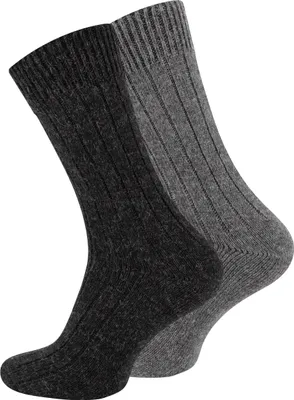 Produktbild von Cotton Prime® 2 Paar Wollsocken Alpaka Socken 47-50 anthrazit/grau