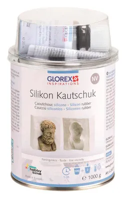 Produktbild von Glorex Silikon-Kautschuk 1000g für elastische Formen mit hoher Abformgenauigkeit, niedrige Viskosität