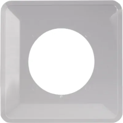 A single, light gray wall plate with a circular cutout in the center, shown against a white background.