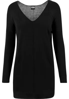 Produktbild von Urban Classics Sweatshirt Damen Ladies Fine Knit Oversize V-Neck Sweater schwarz M
