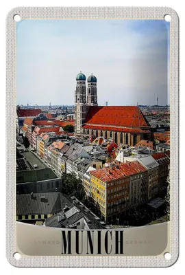 Produktbild von Blechschild Reise 12x18cm München Deutschland Stadt Kirche Stadt Schild