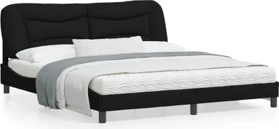 Productafbeelding van Maison Exclusive - Bedframe met LED-verlichting, zonder matras, "Hvar", zwart, 180x200 cm, stof