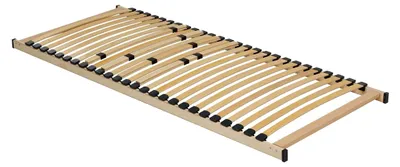 Produktbild von Lattenrahmen für Betten 90 x 200 cm aus Metall in Schwarz und Pappelholz mit 24 Leisten