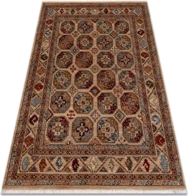 Produktbild von Teppich Wolle KESHAN Franse, Rahmen, orientalisch 7874/53555 beige / terrakotta beige 120x145 cm
