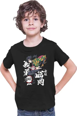 Zdjęcie produktu dla Koszulka Dziecięca Demon Anime Slayer Kimetsu No Yaiba Giyu Tomioka 02, 7-8 Jahr - 128 / Czarny