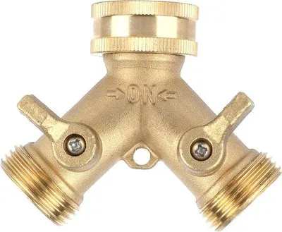 Immagine prodotto di Valvola a Y con raccordo a due vie in ottone, rubinetto per acqua da giardino, per irrigazione, diametro 40 mm