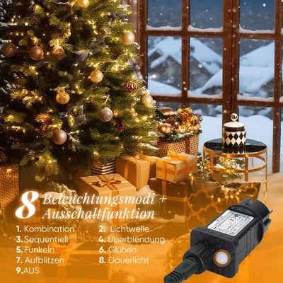 Produktbild von LED Lichterkette 20m 800er Warmweiß, Draht Weihnachtsbaumbeleuchtung