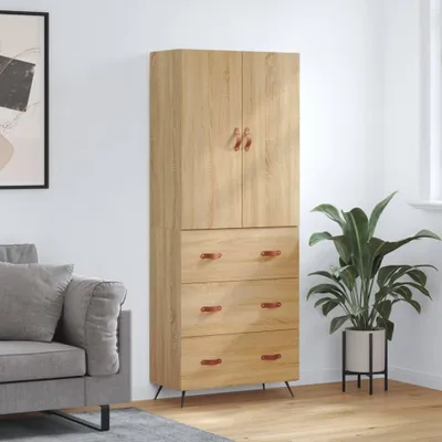 Produktbild von vidaXL Highboard Sonoma-Eiche 69,5x34x180 cm Holzwerkstoff