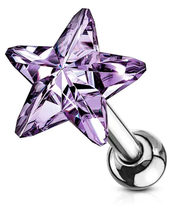 Produktbild von Helix & Tragus Ohr Piercing „Kristall Stern“ Tanzanite