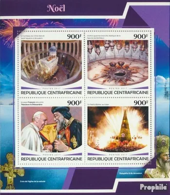 Produktbild von Briefmarken Zentralafrikanische Republik 2017 Mi 7375-7378 Kleinbogen (kompl. Ausgabe) postfrisch Weihnachten