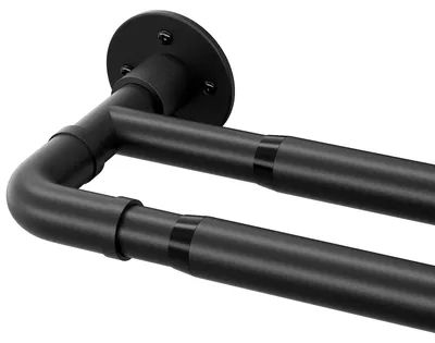 Obrázek produktu pro Průmyslová, nastavitelná tyč na závěsy - černá, délka 74-127 cm