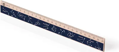 Obrázek produktu pro Metrie | Didakt-M07, Dřevěné pravítko s potiskem | Souhvězdí | 25 cm