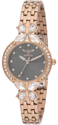 Produktbild von Invicta Wildflower 69100 Damenuhr - Quarzwerk - Metall mit grauem Zifferblatt - 30 mm