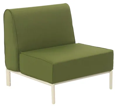 Immagine prodotto di Poltrona per salotto da giardino modulabile in tessuto verde kaki - Oviala Patio