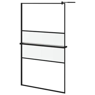 Obrázek produktu pro vidaXL Sprchová zástěna s policí pro sprchový kout černá 115x195 cm ESG