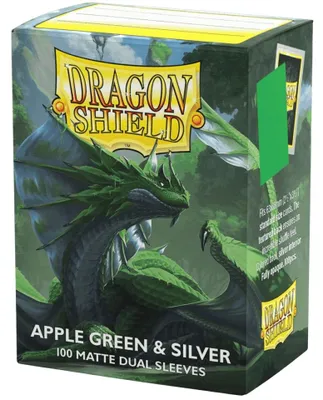 Image de Dragon Shield Manches de Cartes Double Mat Vert Pomme & Argent (100)
