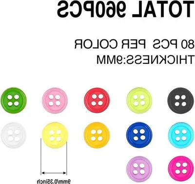 Obrázek produktu pro Černé a bílé šicí knoflíky, 10–23 mm, základní knoflíky pro pletení