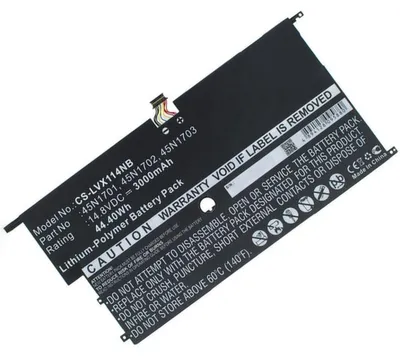 Produktbild von Akku für Lenovo 45N1703 Li-Pol 14,8 Volt 3000 mAh schwarz