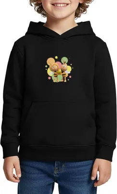 Produktbild von Spreadshirt Die Biene Maja 3 Maya und Willi Kinder Premium Hoodie, 122/128 (6 Jahre), Schwarz