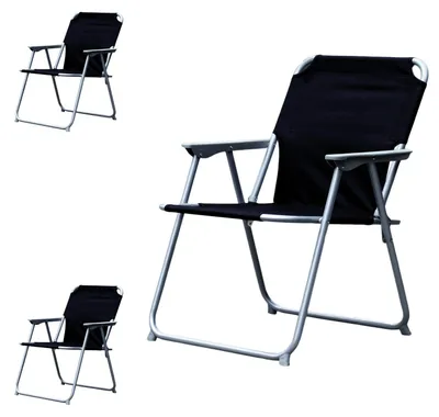 Productafbeelding van Set van 3 Inklapbare Campingstoelen met Stalen Frame