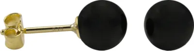 Produktbild von Ohrstecker 585 Gelbgold mit echtem Onyx 6 mm