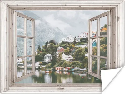 Produktbild von MuchoWow® Poster Aussicht - Norwegen - Gebirge 80x60 cm - Kunst für zu Hause