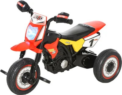 Produktbild von HOMCOM Kinder-Rutschmotorrad für Kinder ab 18 Monaten mit Bergmotorrad-Aussehen, mit 3 Rädern, mit Lichtern und Geräuschpedalen, einzigartiges Design, 71 x 40 x 51 cm, Rot