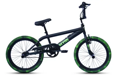 Produktbild von WYNN BMX Freestyle 20 Zoll XX1.4 schwarz-grün Rahmenhöhe 28 cm Kinder Erwachsene V-Brake
