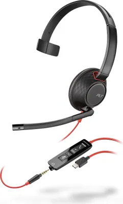 Produktbild von Schnurgebundenes Headset Poly Blackwire 5210 (Plantronics) Flexibler Mikrofonarm