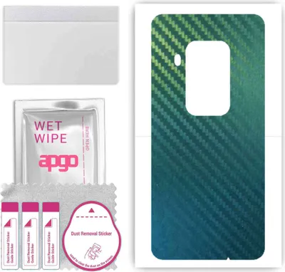Produktbild von apgo Rückseite Schutzfolie, Skin, kompatibel mit Motorola One Zoom, Hinten Displayschutzfolie aus Vinylfolie, kratzfest, einfache Montage - Kohlenstoff-Chamäleon CAKA1