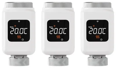 Immagine prodotto di Termostato per radiatore, controllo Wi-Fi, compatibile con assistenti vocali, confezione da 3 pezzi