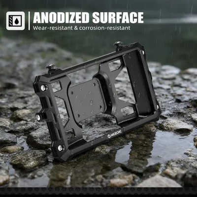 Imagen del producto de Funda protectora para GPS con visera solar - Carcasa de aluminio negra de 6 pulgadas para sistemas de navegación
