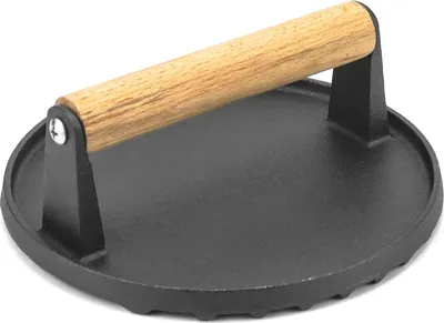 Produktbild von Burgerpresse Aus Antihaft Gusseisen, Holzgriff, 17.5 cm