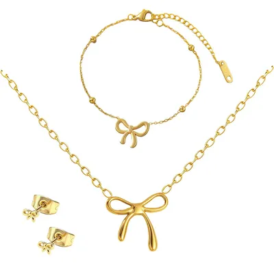 Productafbeelding van Gouden Sieradenset voor Dames met Ketting, Armband en Oorbellen