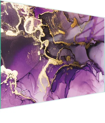 Obrázek produktu pro Prkénko na krájení Krycí deska na sporák Prkénko na krájení ze skla Multiglass 30x22 cm Marble Purple