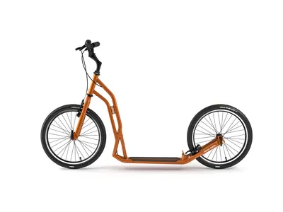 Image de Yedoo S2020 Scooter Trottinette - pour adultes et adolescents, jusqu'à 150 kg, avec pneus gonflables 20/20 et guidon réglable Orange