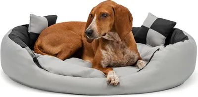 Produktbild von Umkehrbares Hundebett, wasserdicht, weich, 85x70 cm Grau/Schwarz