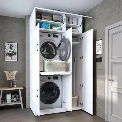 Immagine prodotto di Roomart DORA-I Mobile da appoggio per lavatrice, larghezza 115 cm, bianco