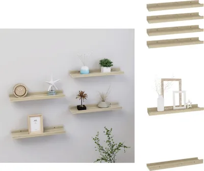 A collage of images showing multiple wooden wall shelves, some with decorative items, and a set of shelves displayed individually.