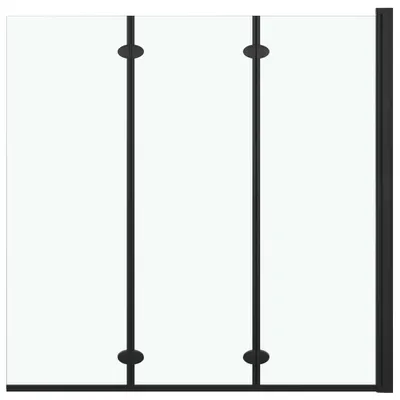 Produktbild von vidaXL Faltbare Duschkabine 3 Paneele ESG 130x138 cm Schwarz