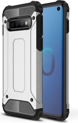Produktbild von Mobigear Outdoor  Samsung Galaxy S10 Hülle Hardcase Backcover Stoßfest - Silber